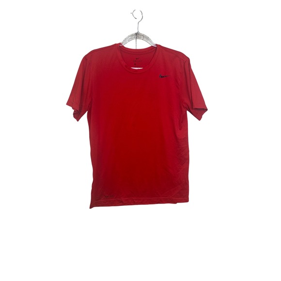 Nike Dri-FIT Red Training T-Shirt Mens Activewear Gym Running Fitness Top - Picture 1 of 5